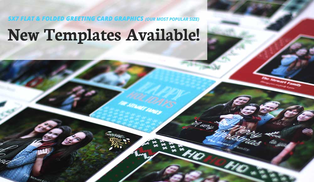 New 5x7 Flat & Folded Greeting Card Templates Are Here!